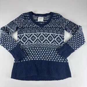 Abercrombie and Fitch Sweater Womens SZ XS Cotton‎ Blend V-Neck Blue Gray